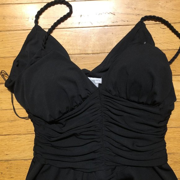 Brand New London Times LBD Little Black Spaghetti Strap Cocktail Dress - Picture 5 of 12